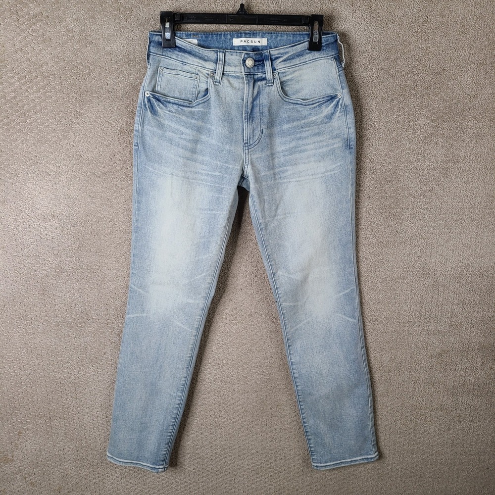 PacSun Jeans Mens 28x30 Light Wash Slim Fit Denim Cotton Blend Stretch‎ Casual